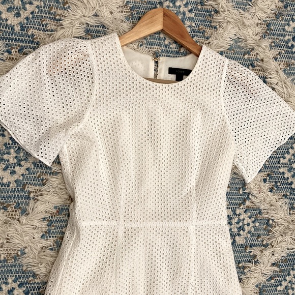J. Crew Eyelet Dress with Flutter Sleeves - Picture 3 of 8